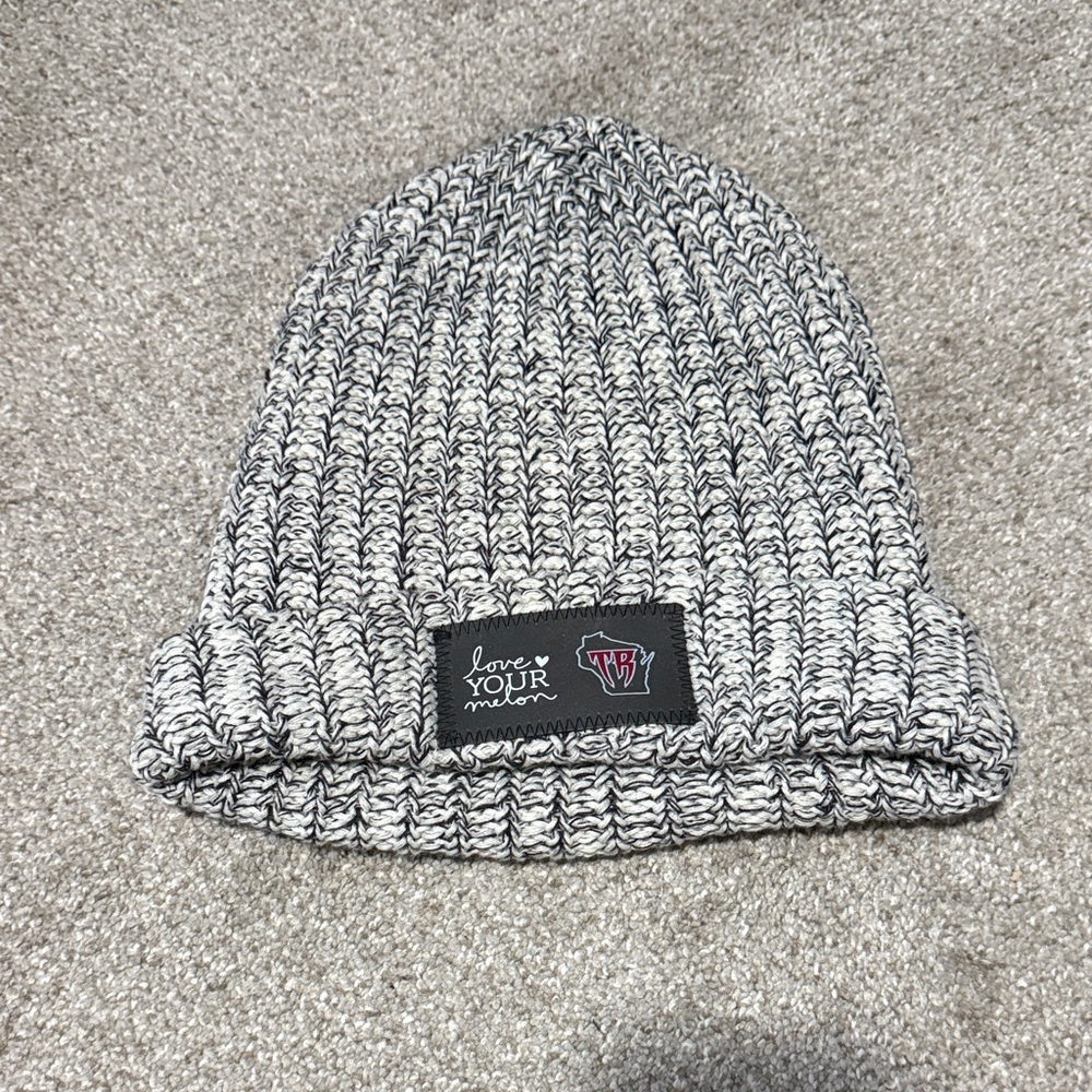 Love Your Melon Black and White Knit Hat